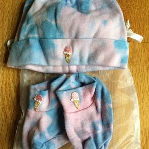 NEW Pink/Blue Baby Tie Dye Gift Set Hat & Booties
